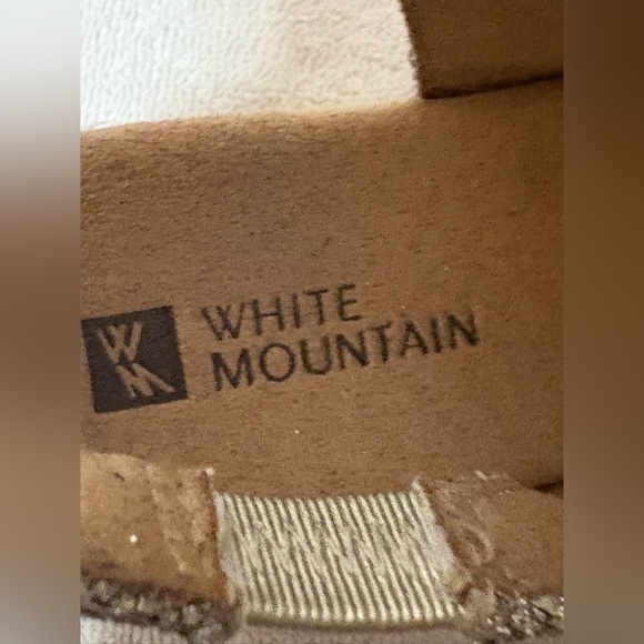 White Mountain Espadrille Wedge Peep Toe Slingback Metallic Glitter Size 6M - Picture 5 of 8